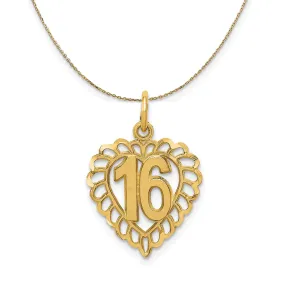 14k Yellow Gold 16 Inside Heart Necklace