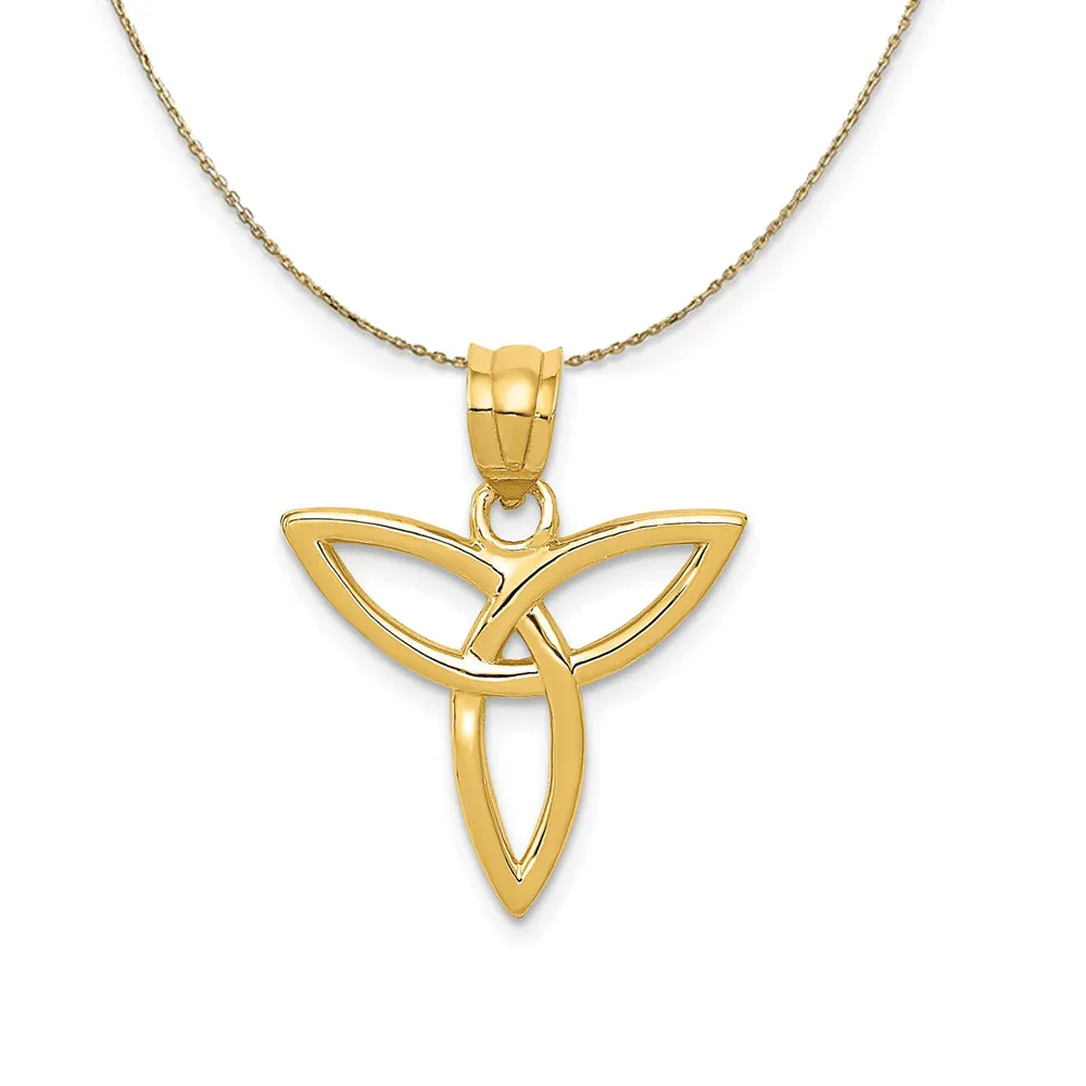 14k Yellow Gold 18mm Trinity Symbol Necklace