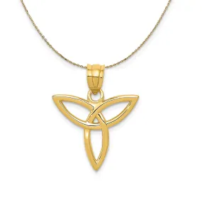 14k Yellow Gold 18mm Trinity Symbol Necklace