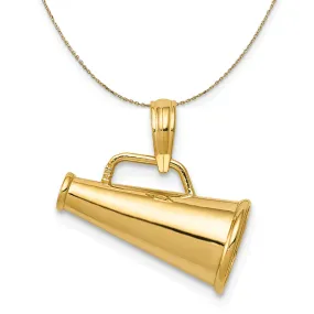 14k Yellow Gold 3D Polished Megaphone Necklace