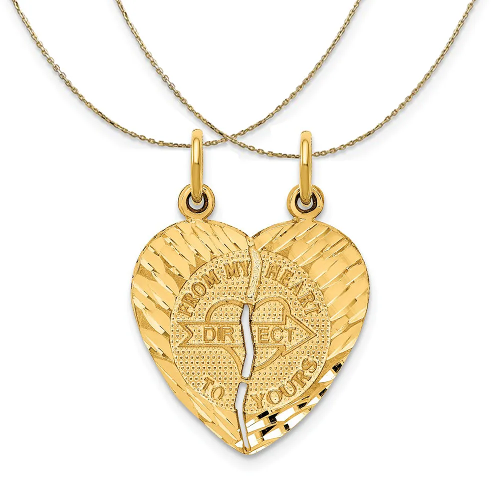 14K YELLOW GOLD FROM MY HEART TO YOURS 2 CHARM (18M NECKLACE