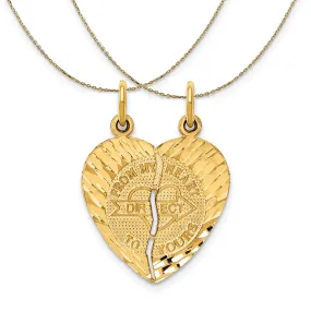 14k Yellow Gold From My Heart to Yours 2 Charm (18mm) Necklace