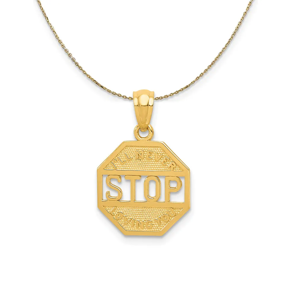 14k Yellow Gold I'll Never Stop Loving You Necklace