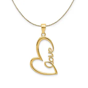 14k Yellow Gold Love Heart Necklace