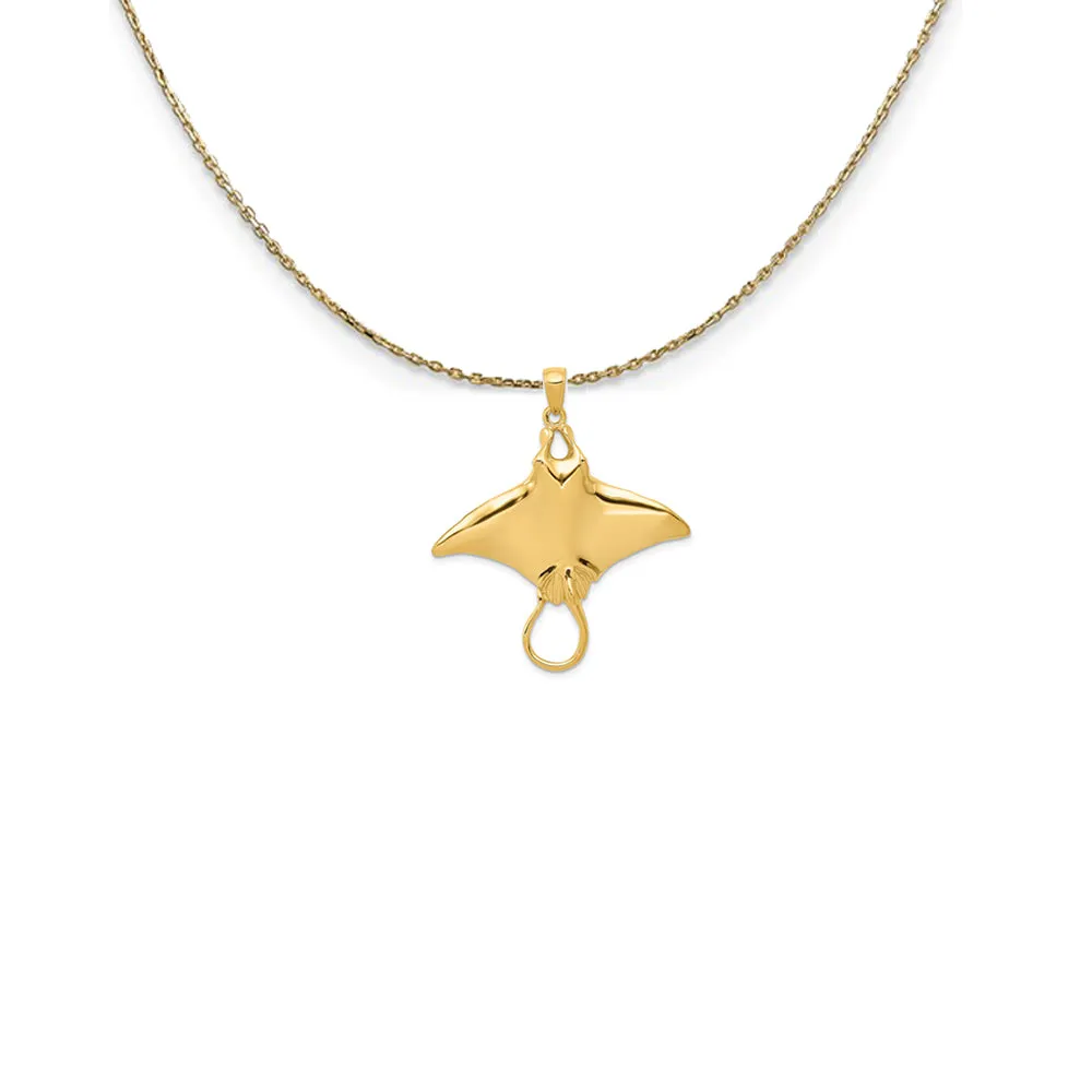 14K YELLOW GOLD POLISHED STINGRAY (35M NECKLACE