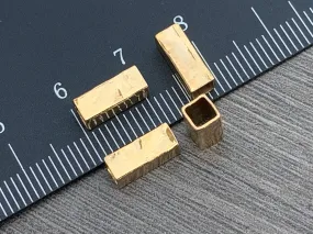 14kt Gold Filled Hammered Square Tube Bead