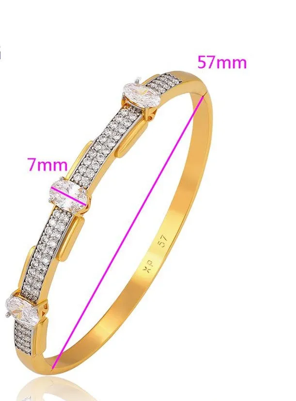 24K Gold Filled Hinged Bangle