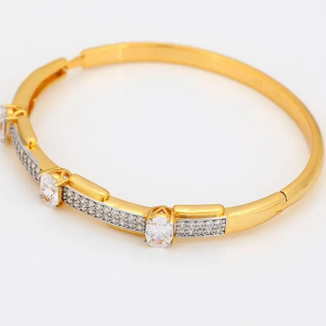 24K Gold Filled Hinged Bangle