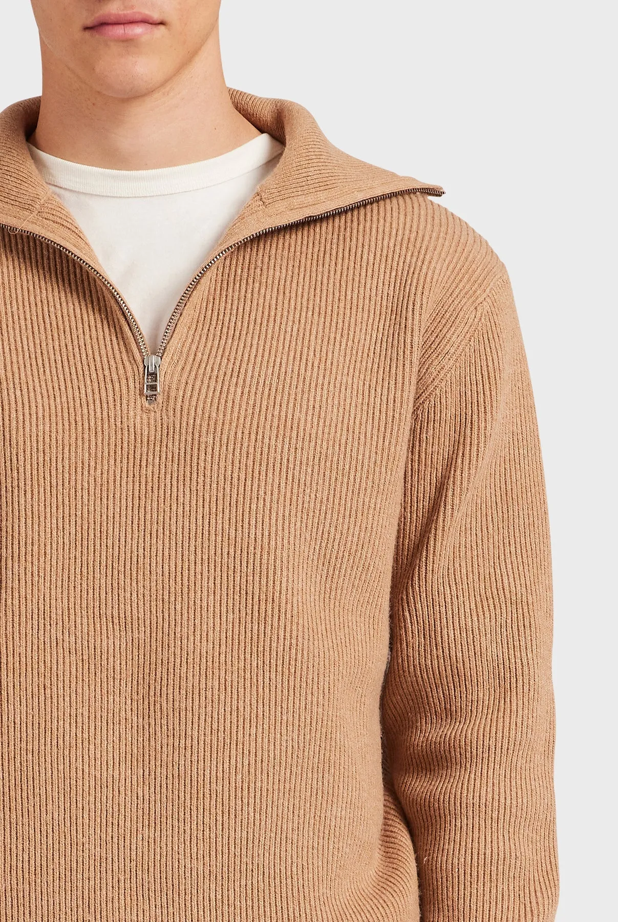 Academy Brand - Le Mans 1/2 Zip Knit Camel