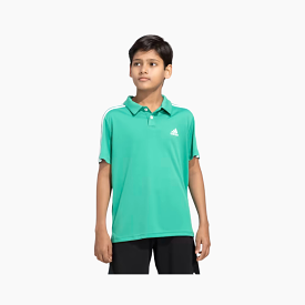 Adidas Boy Adi 3S Kids Polo Shirt (7-14 Year) -Court Green