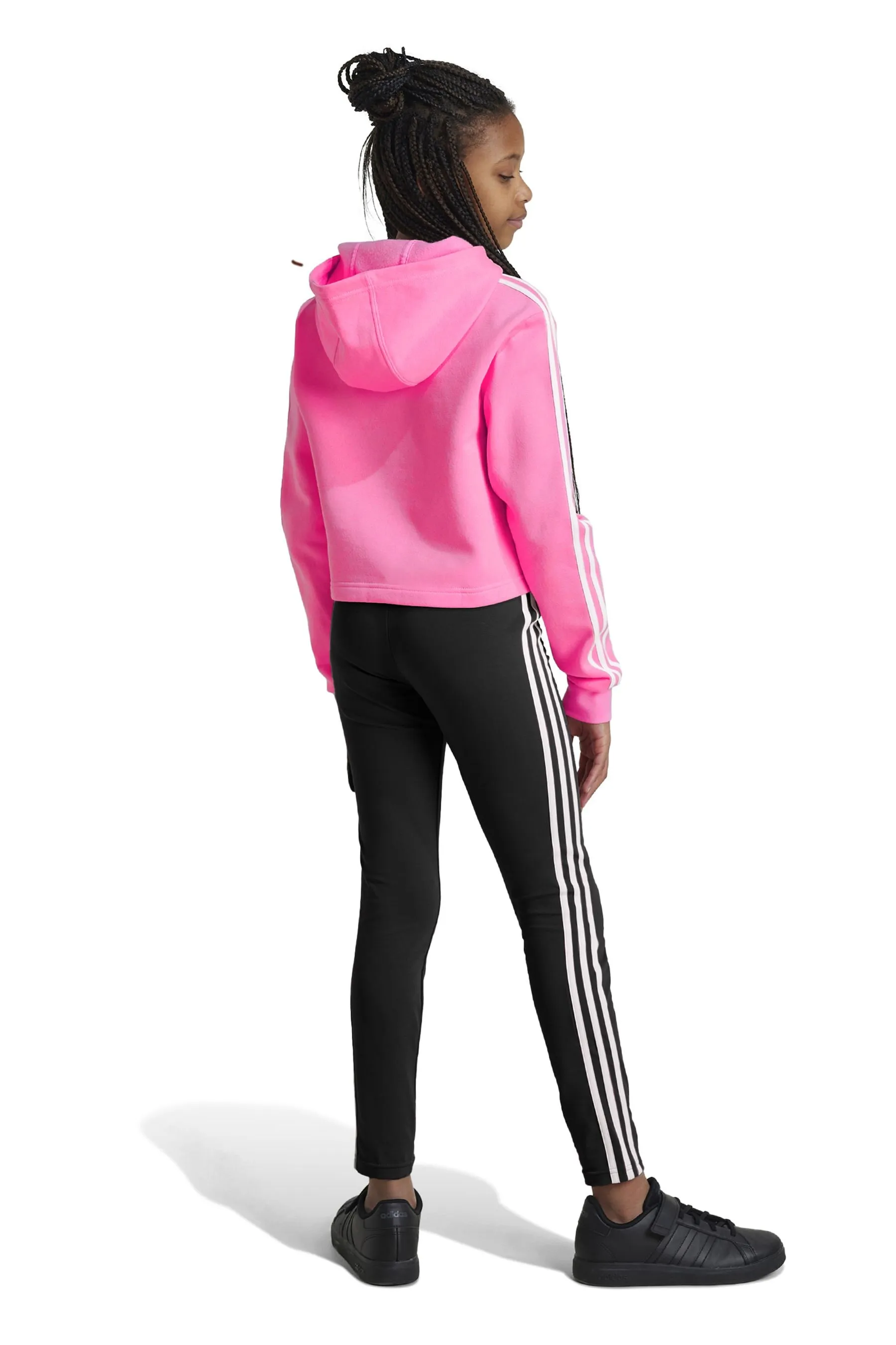 adidas Pink Kids Sportswear Tiberio 3-Stripes Colorblock Fleece Leggings Set