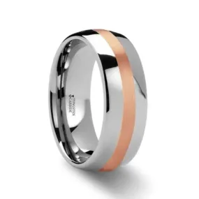 Alpheus Tungsten & Rose Gold Band