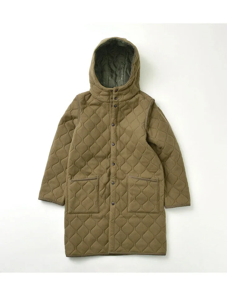 ARMEN（アーメン） リバーシブル フーデッド キルティングコート / レディース / アウター / ロング / REVERSIBLE HOODED COAT