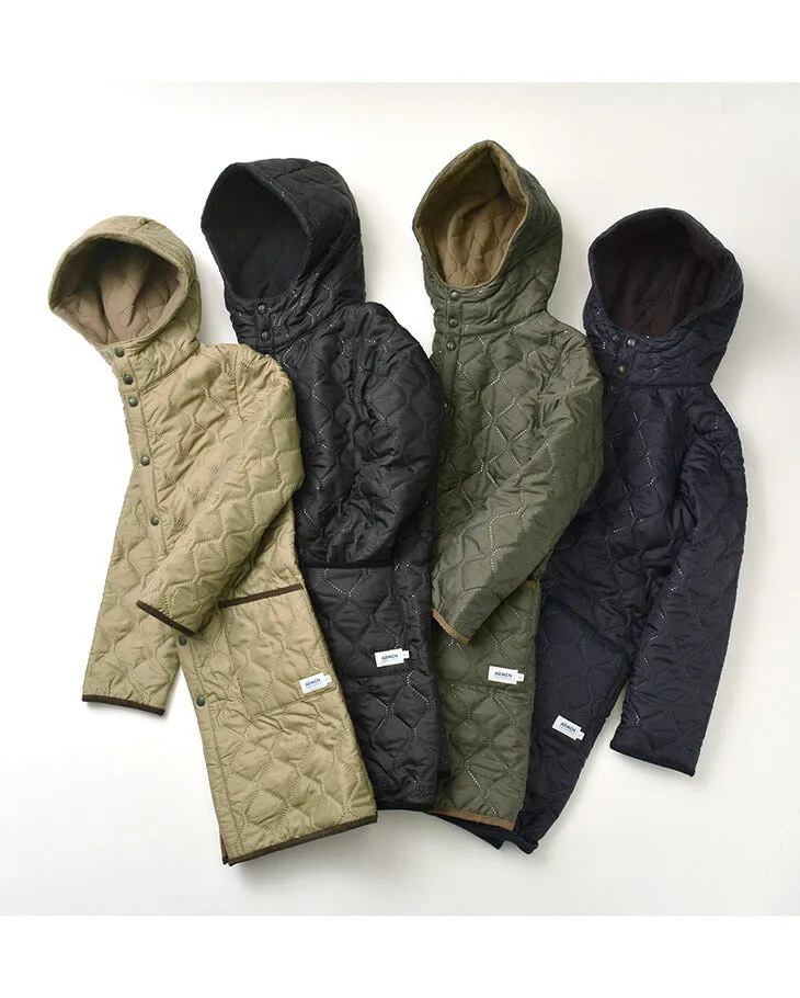 ARMEN（アーメン） リバーシブル フーデッド キルティングコート / レディース / アウター / ロング / REVERSIBLE HOODED COAT