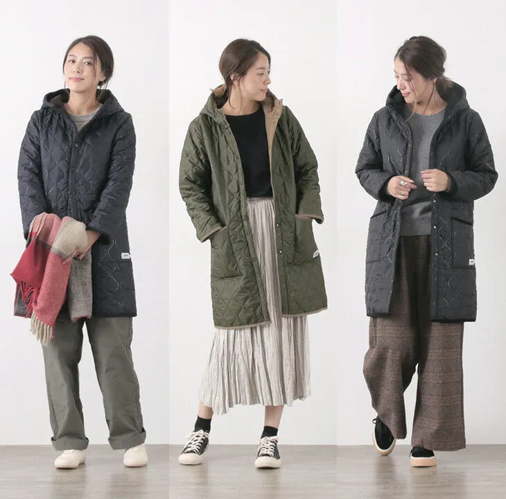 ARMEN（アーメン） リバーシブル フーデッド キルティングコート / レディース / アウター / ロング / REVERSIBLE HOODED COAT