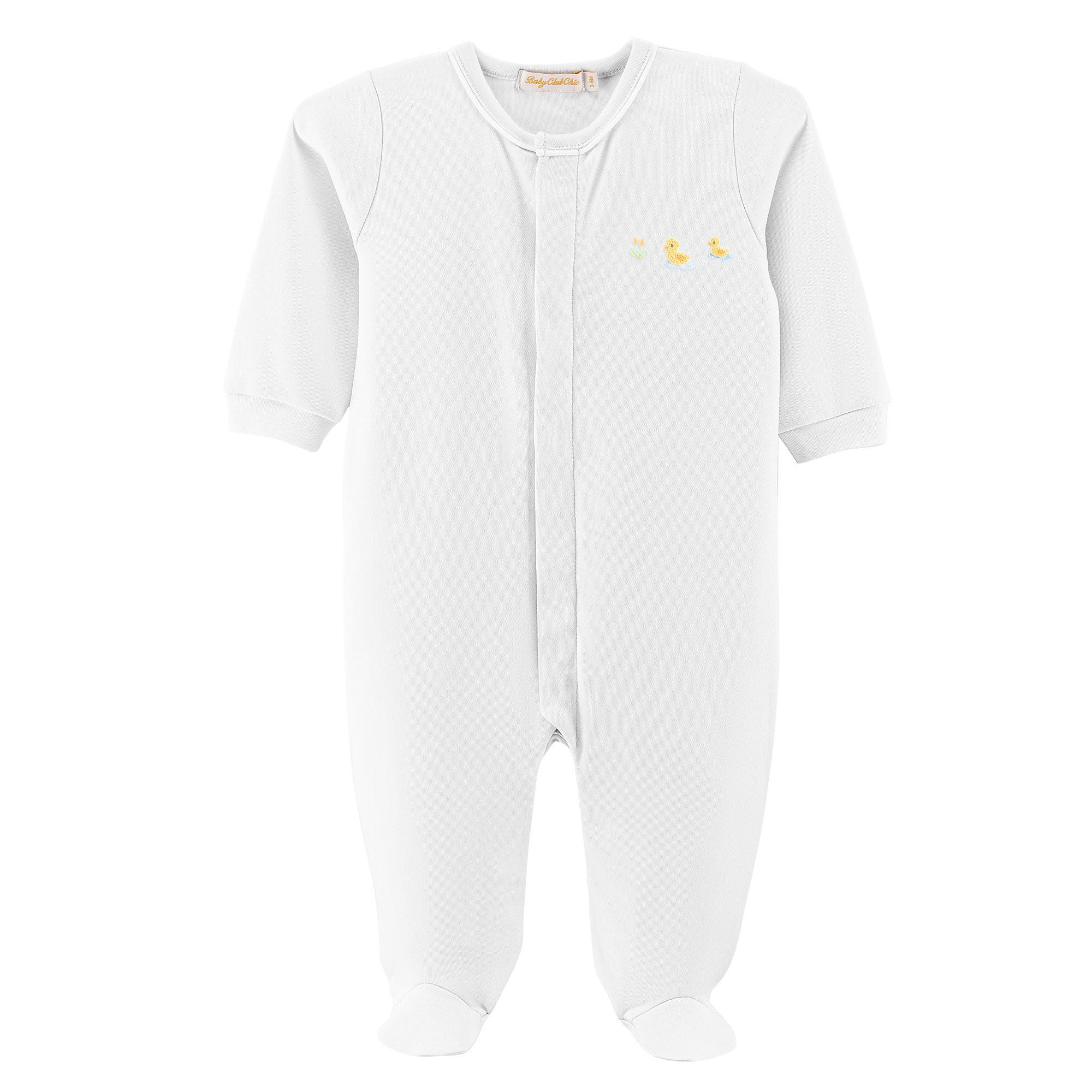 Baby Club Chic - Three Little Ducks Embroidered Footie