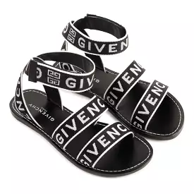 Black & White Logo Sandals