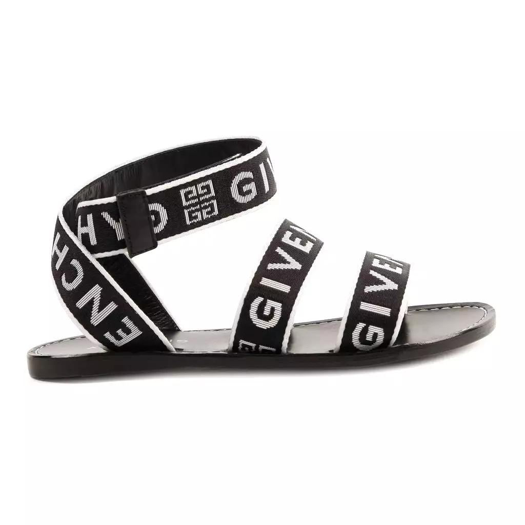 Black & White Logo Sandals