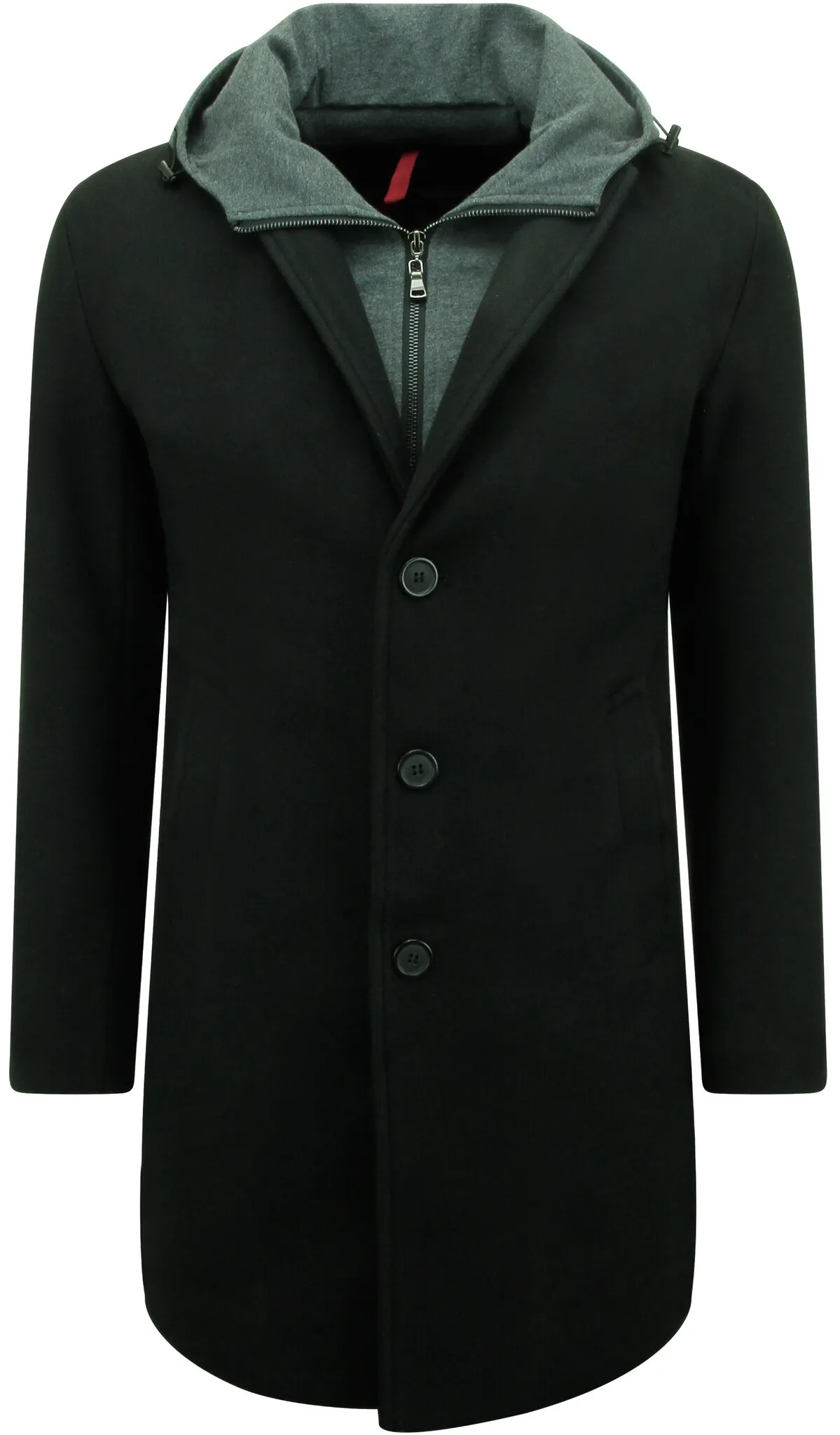 Black Tailored Men's Hooded Coat |