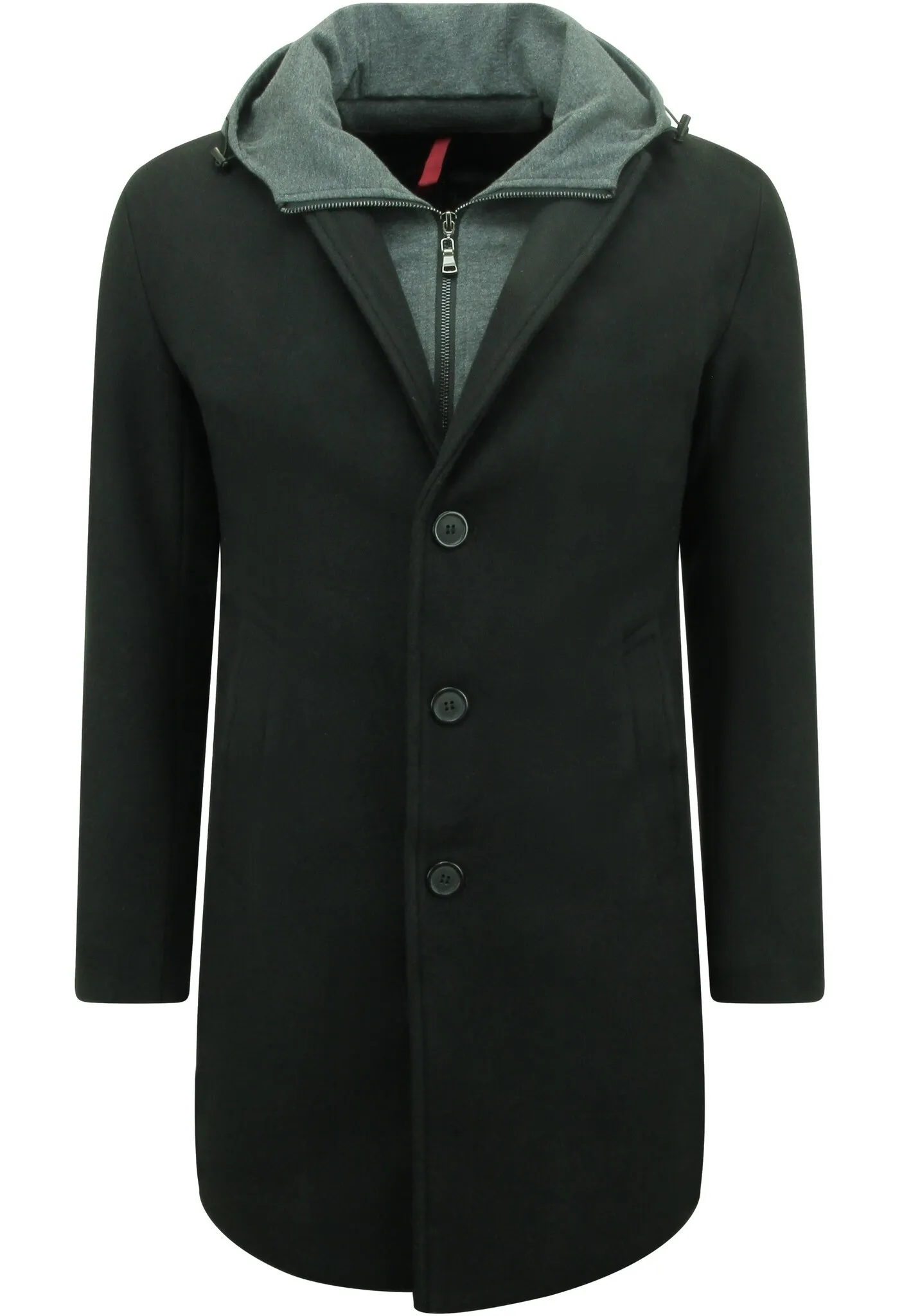 Black Tailored Men's Hooded Coat |