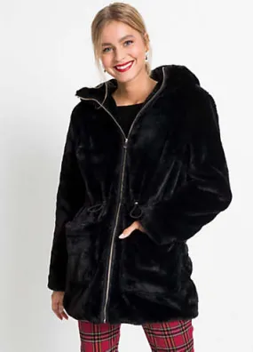 bonprix Faux Fur Hooded Coat | Grattan