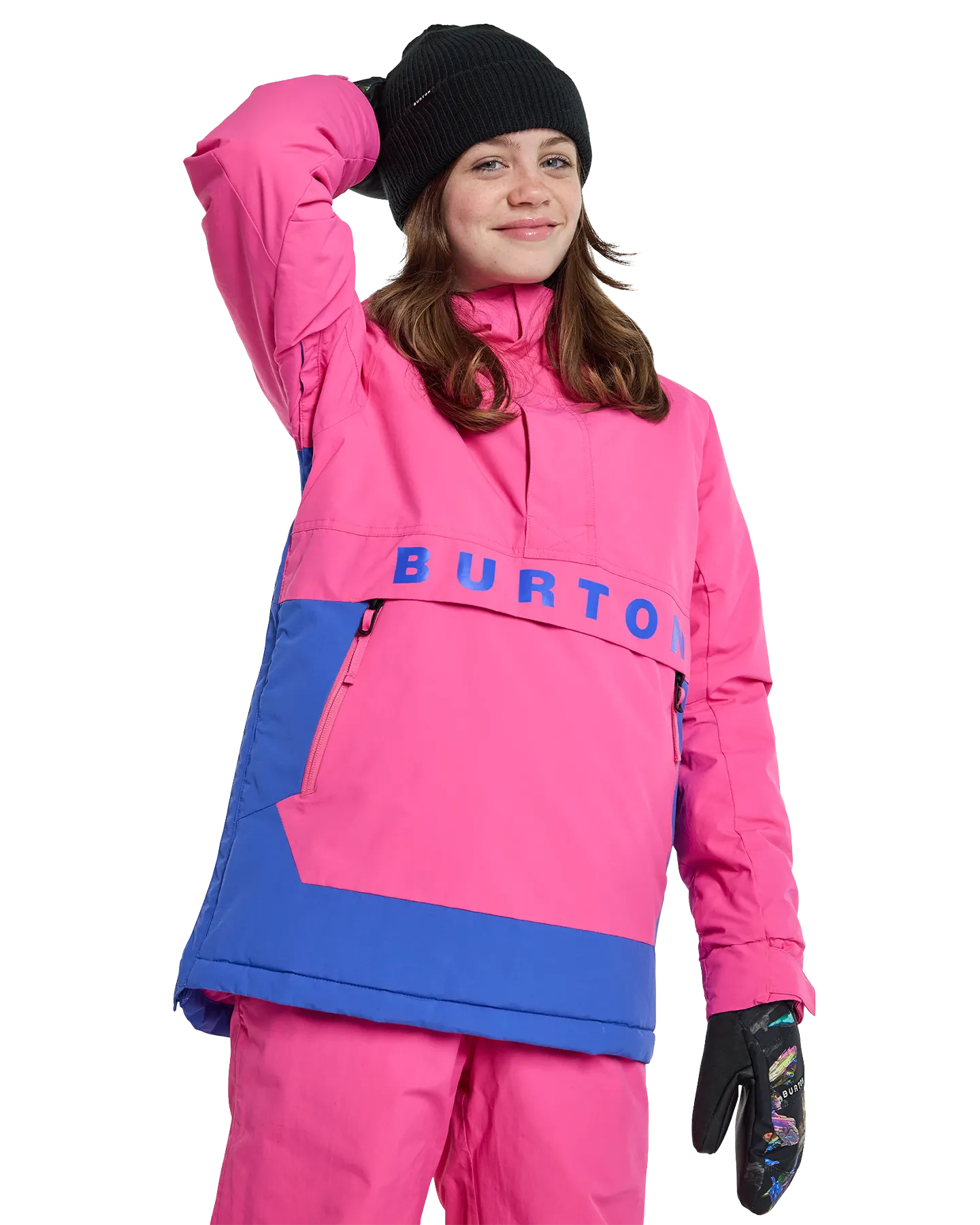 Burton Kids' Frostner 2L Anorak Snow Jacket - Fuchsia Fusion/Amparo Blue | Shop Coats & Jackets at Trojan Wake Ski Snow 