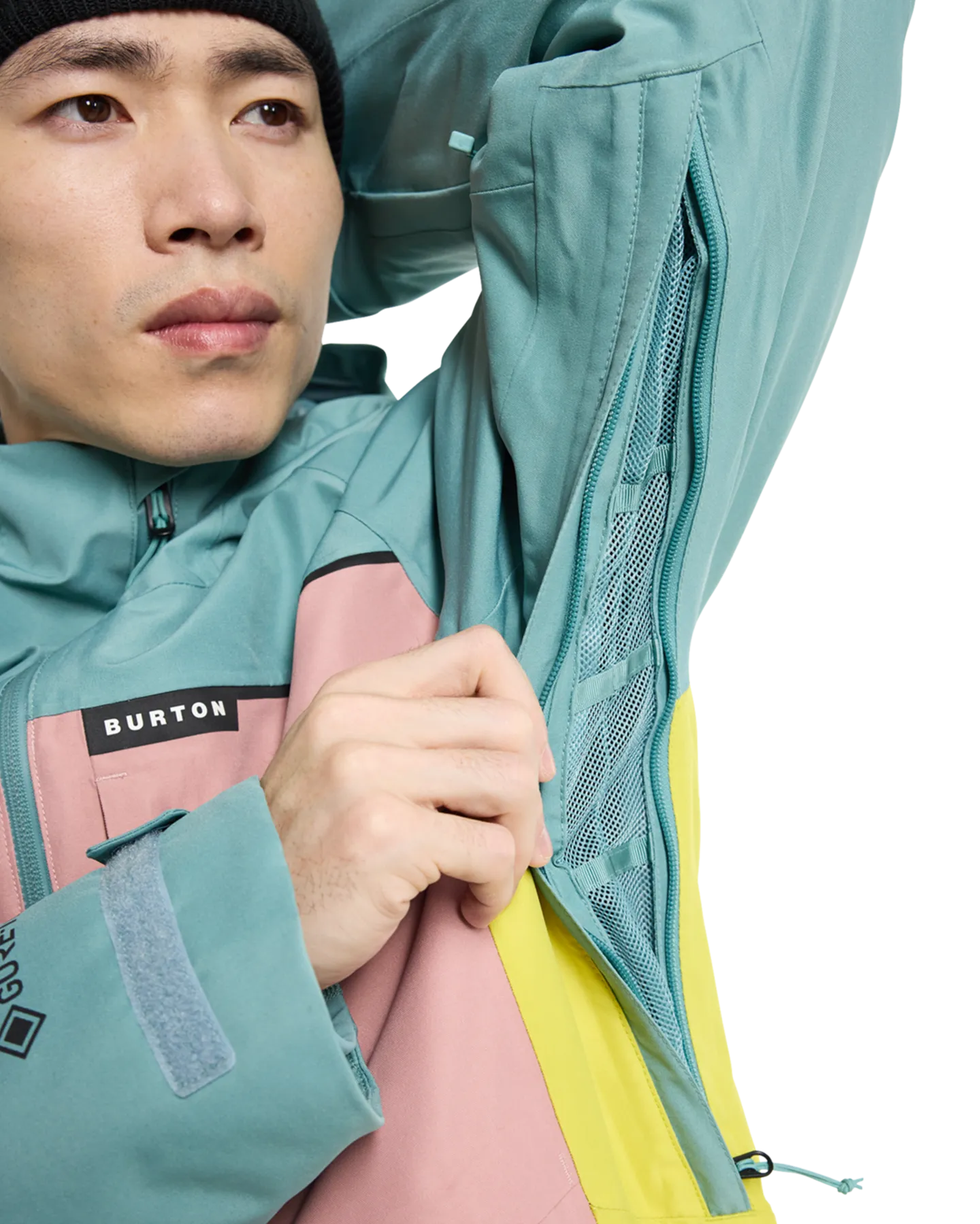 Burton Men's Pillowline Gore‑Tex 2L Snow Jacket - Rock Lichen/Powder Blush/Sulfur | Shop Coats & Jackets at Trojan Wake 