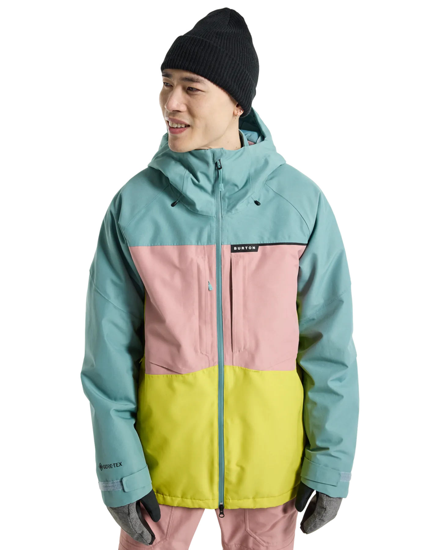 Burton Men's Pillowline Gore‑Tex 2L Snow Jacket - Rock Lichen/Powder Blush/Sulfur | Shop Coats & Jackets at Trojan Wake 