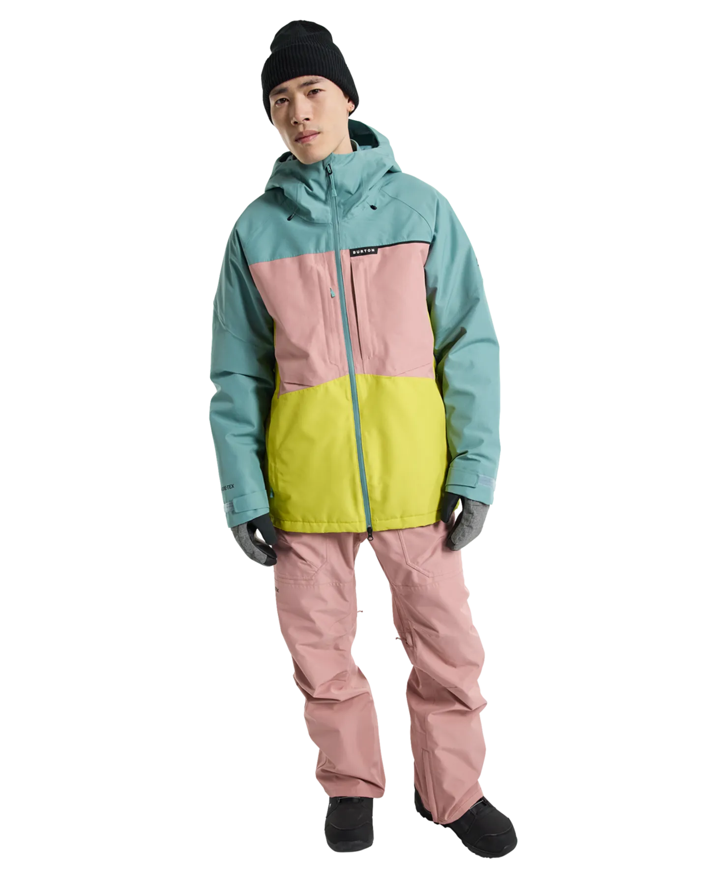 Burton Men's Pillowline Gore‑Tex 2L Snow Jacket - Rock Lichen/Powder Blush/Sulfur | Shop Coats & Jackets at Trojan Wake 