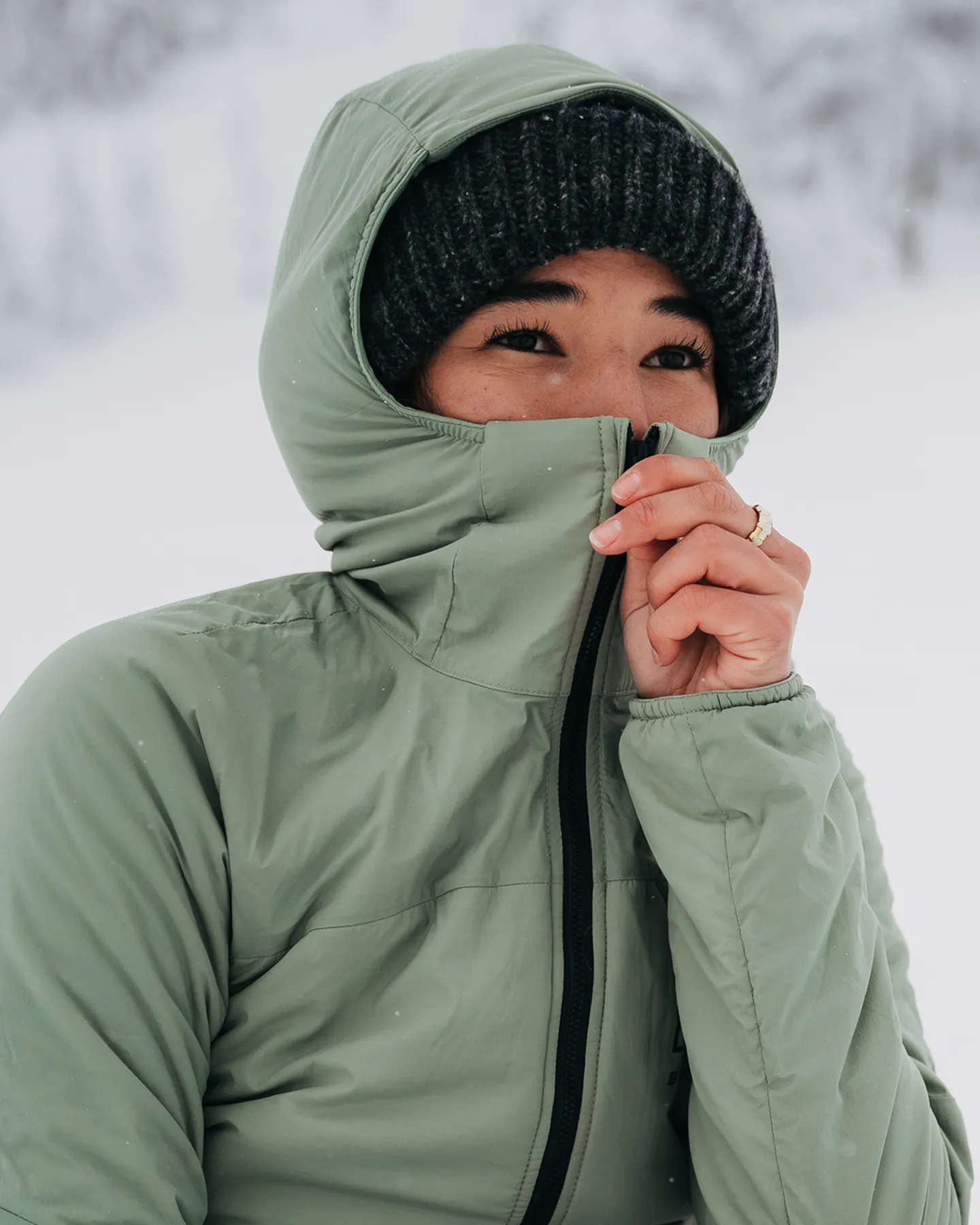 Burton Women's [ak] Helium Hooded Stretch Insulated Jacket - Hedge Green | Shop Coats & Jackets at Trojan Wake Ski Snow 