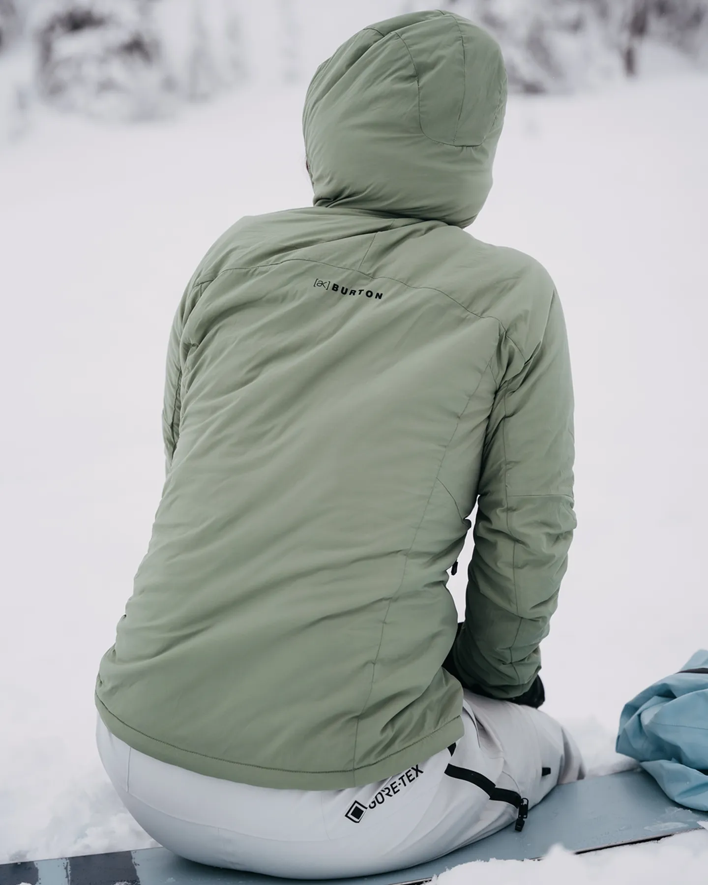 Burton Women's [ak] Helium Hooded Stretch Insulated Jacket - Hedge Green | Shop Coats & Jackets at Trojan Wake Ski Snow 