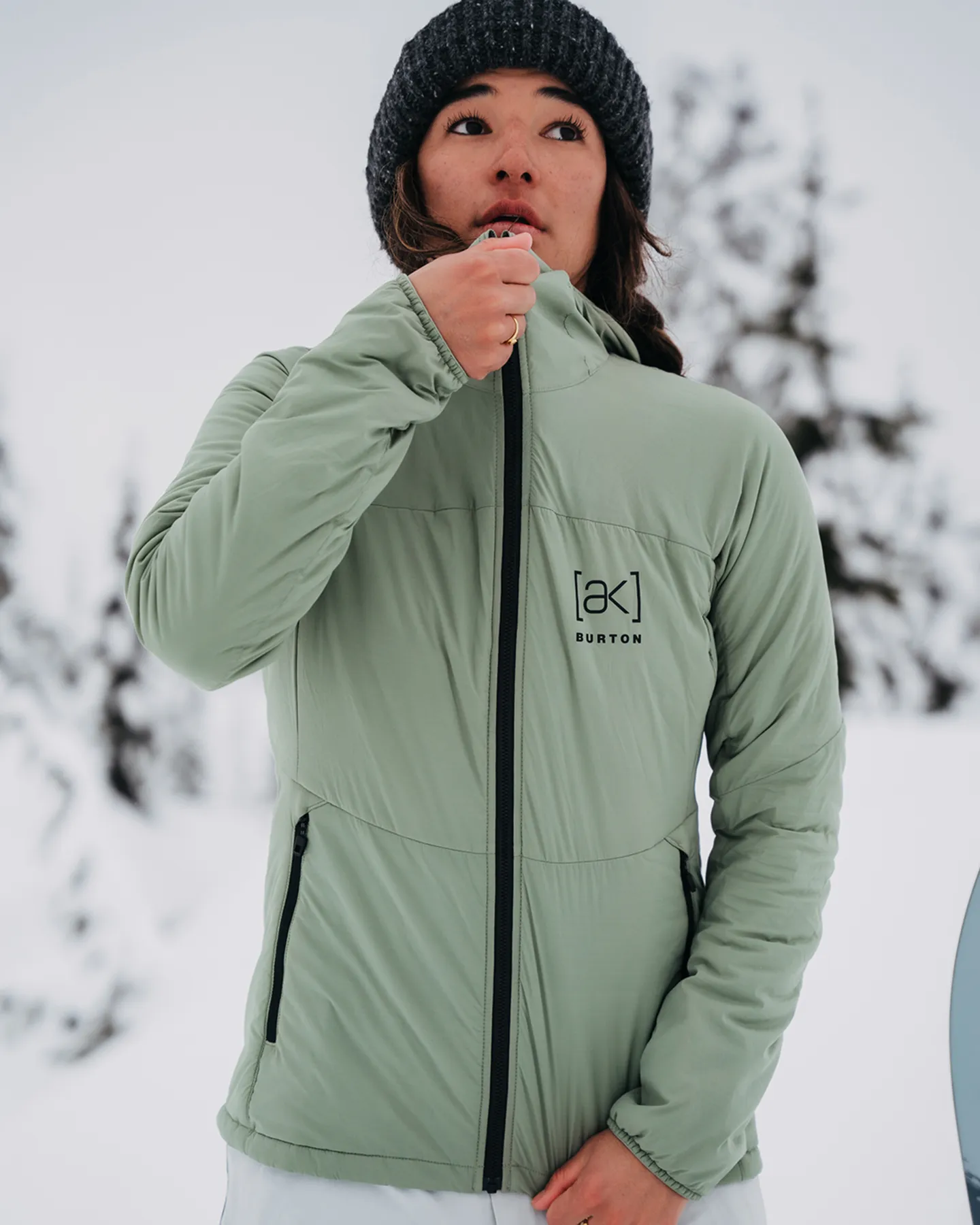 Burton Women's [ak] Helium Hooded Stretch Insulated Jacket - Hedge Green | Shop Coats & Jackets at Trojan Wake Ski Snow 