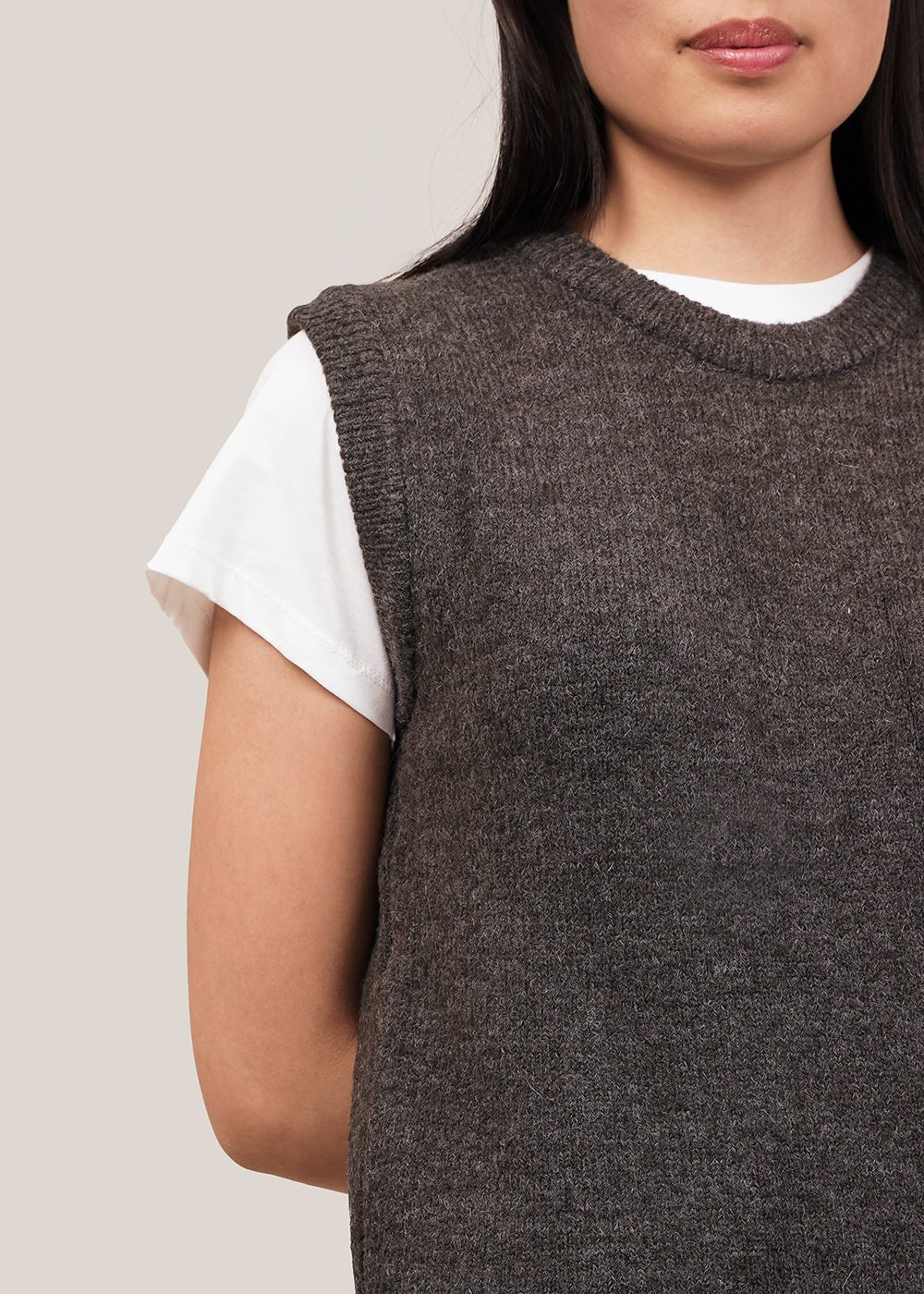 Charcoal Crew Neck Vest