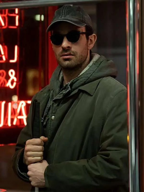 Charlie Cox Daredevil Green Hooded Coat - New American Jackets