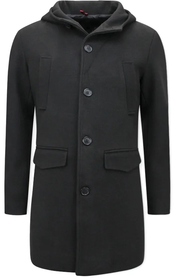 Classic Coats With Hood For Men Black | NEW |