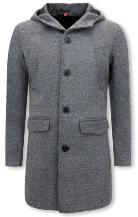 Classic Coats With Hood For Men Grey | NEW |