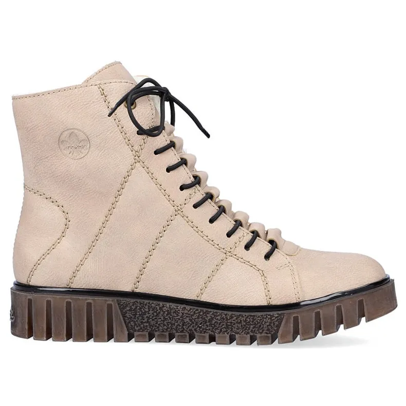 Comfortable women's beige insulated boots Rieker Y3420-60