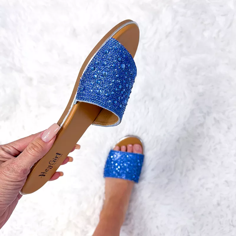 Corky's Pizzazz Light Blue Rhinestones Sandals