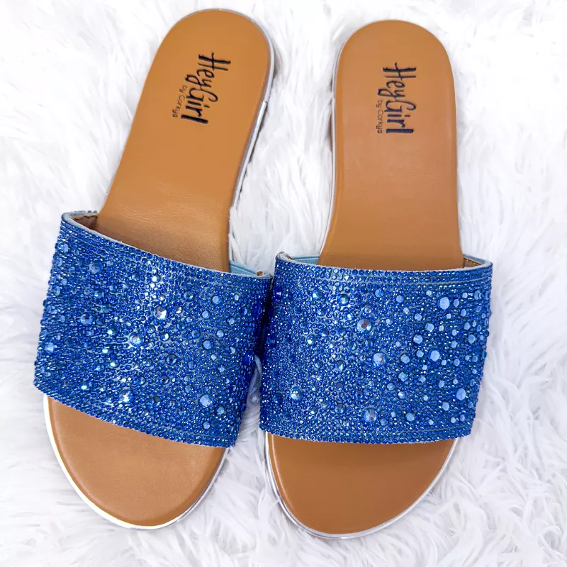 Corky's Pizzazz Light Blue Rhinestones Sandals