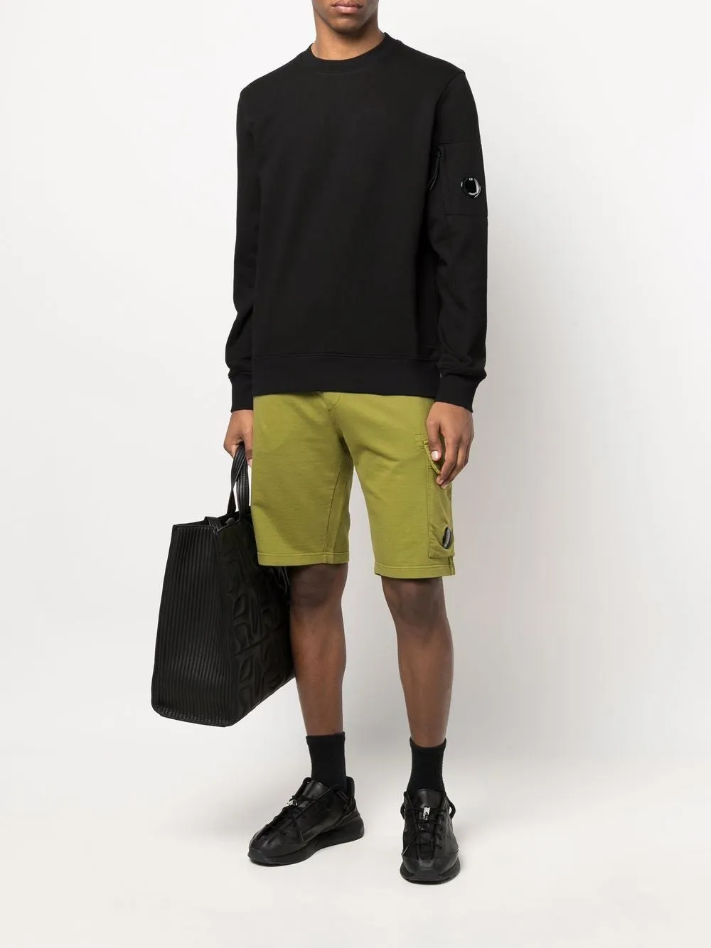 CP Company Sweat Diagonal raised fleece noir