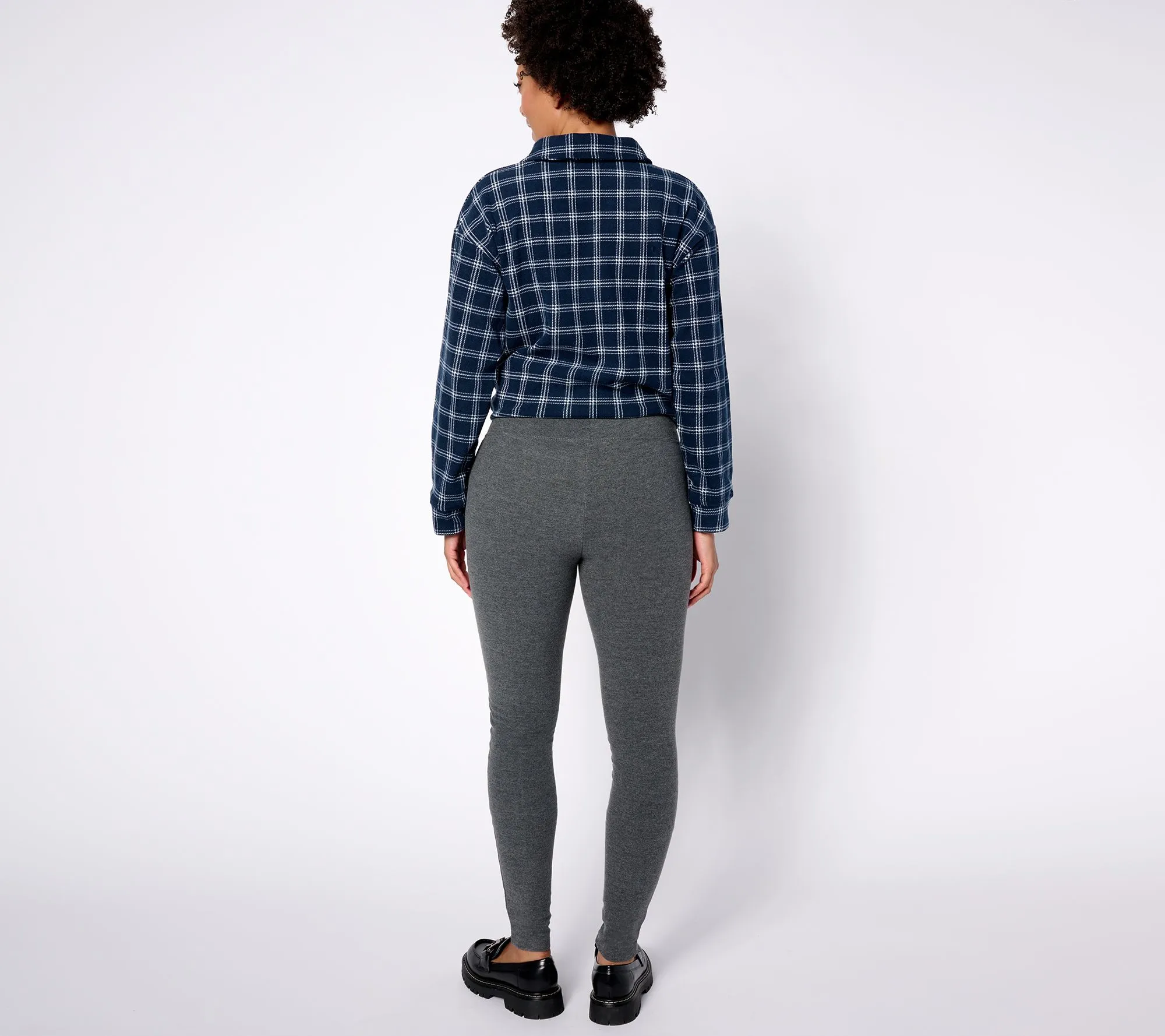 Cuddl Duds Flannel Fleece Leggings with Seam Detail