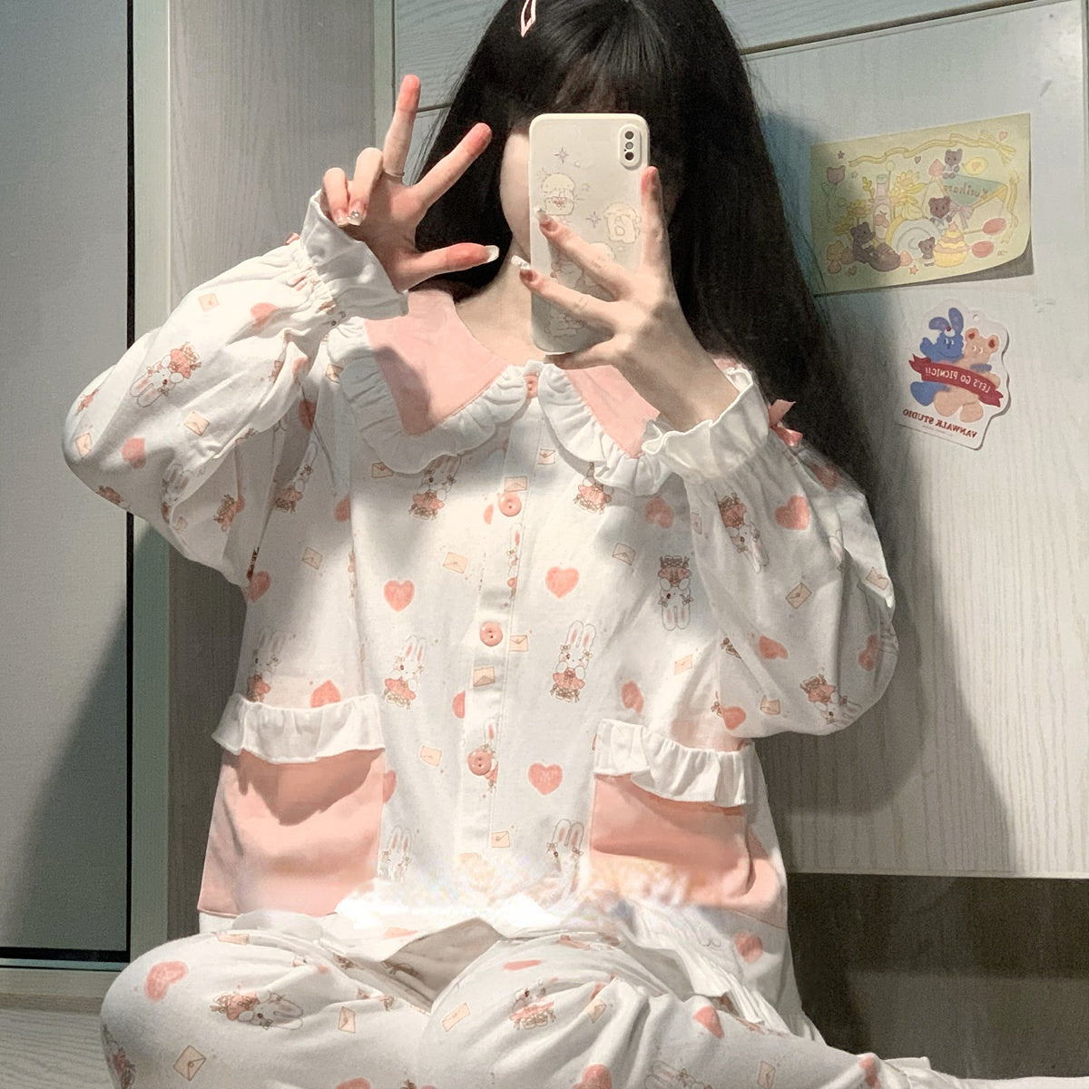 Cute Pink White Bunny Pajama - Kimi