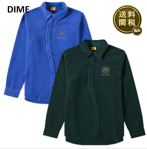 Dime  |Unisex Wool Street Style Plain Logo Skater Style Shirts