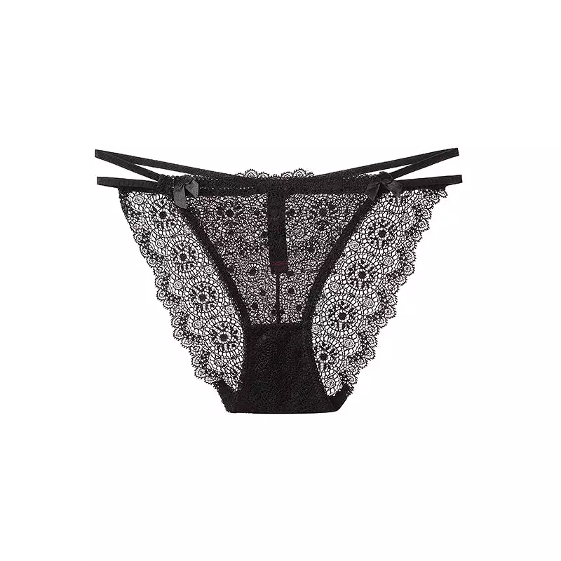 Ella Lace Panty Thong Underwear Black