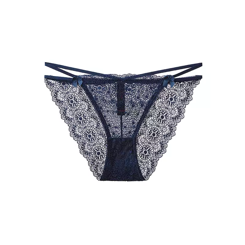 Ella Lace Panty Thong Underwear Navy