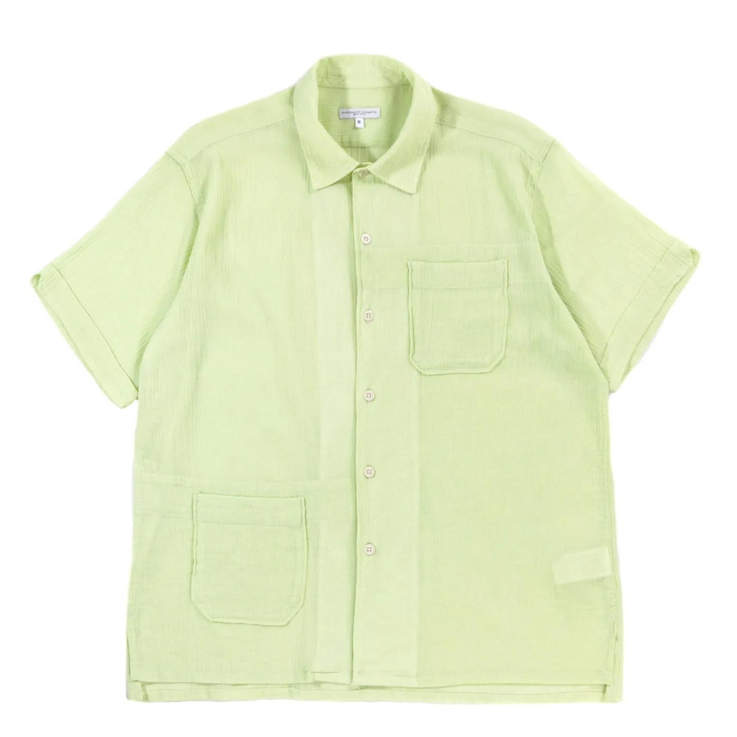 ENGINEERED GARMENTS CAMP SHIRT LIME COTTON CREPE