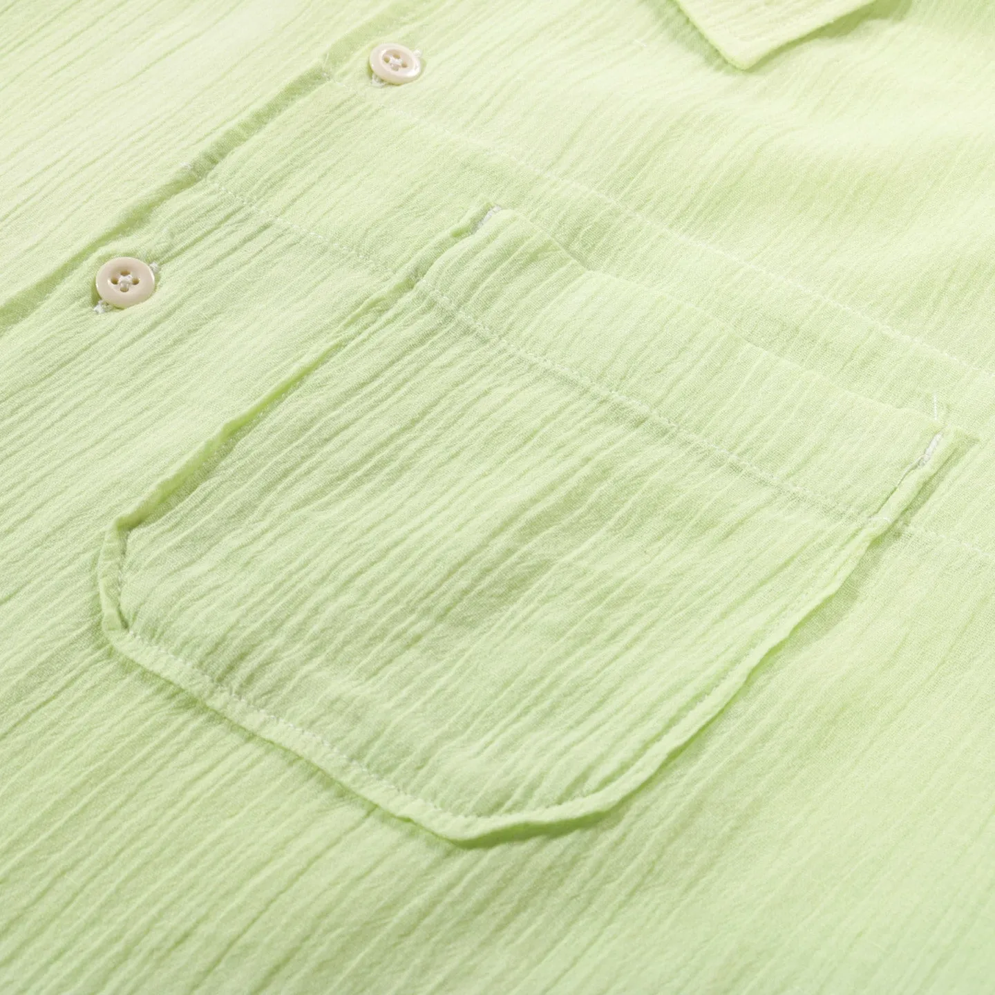 ENGINEERED GARMENTS CAMP SHIRT LIME COTTON CREPE