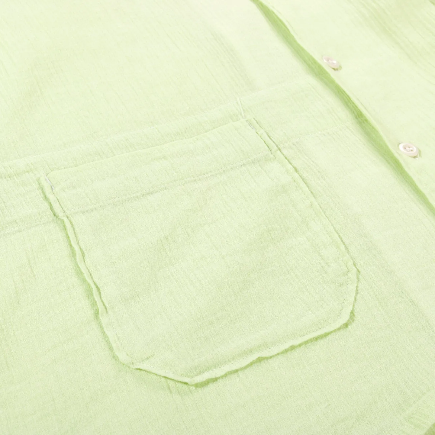 ENGINEERED GARMENTS CAMP SHIRT LIME COTTON CREPE