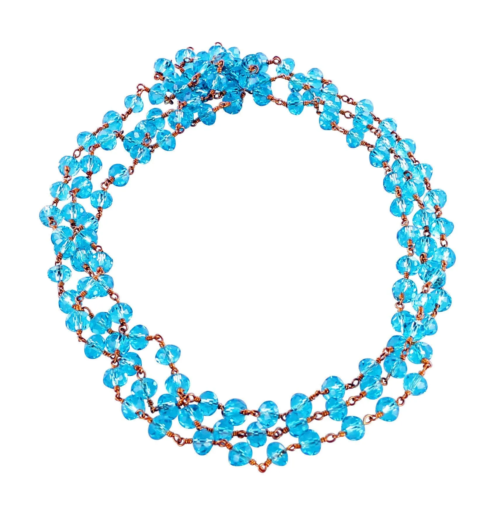 Faceted Crystal Beads Chain Turquoise Blue 16