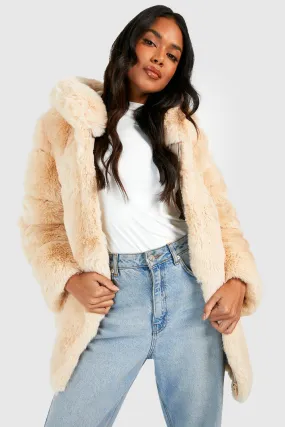 Faux Fur Hooded Coat